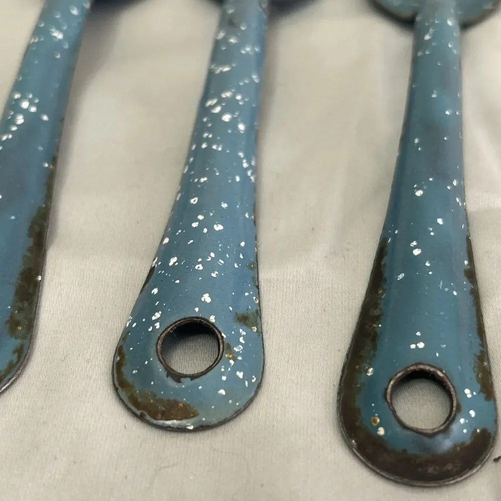 Vintage Graniteware 3 Spoons Farmhouse